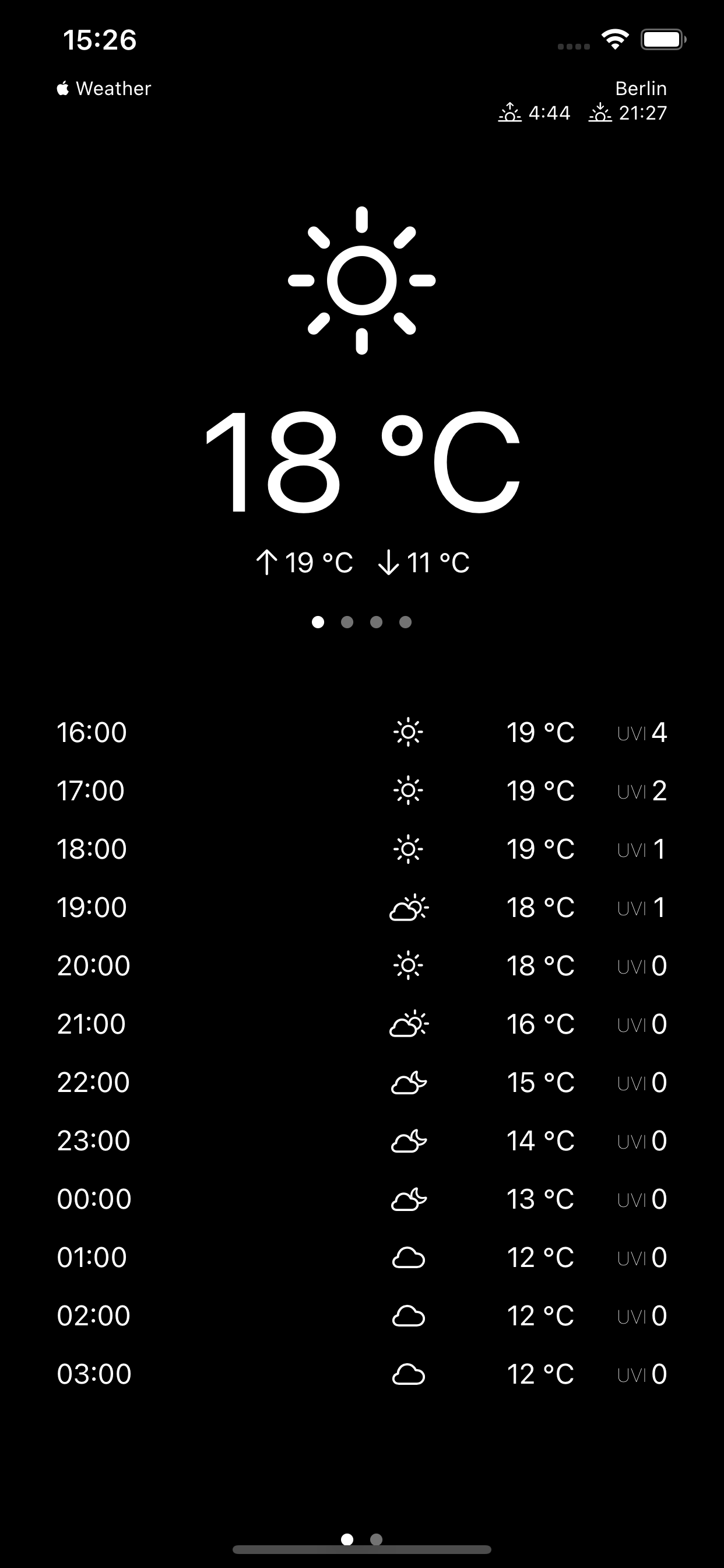 ° – the weather app Screenshot 1 - Dark Mode