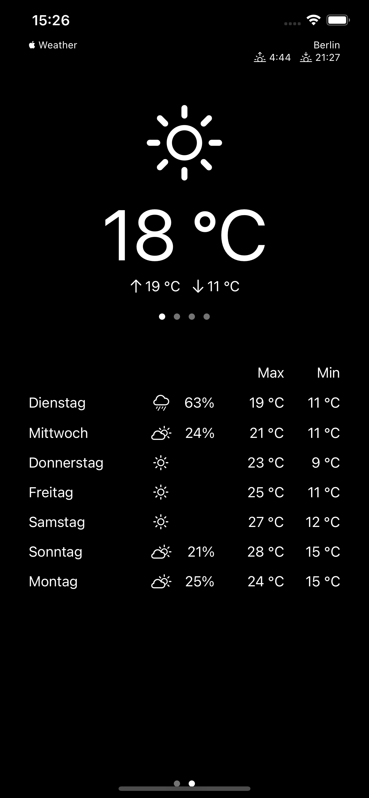 ° – the weather app Screenshot 2 - Dark Mode