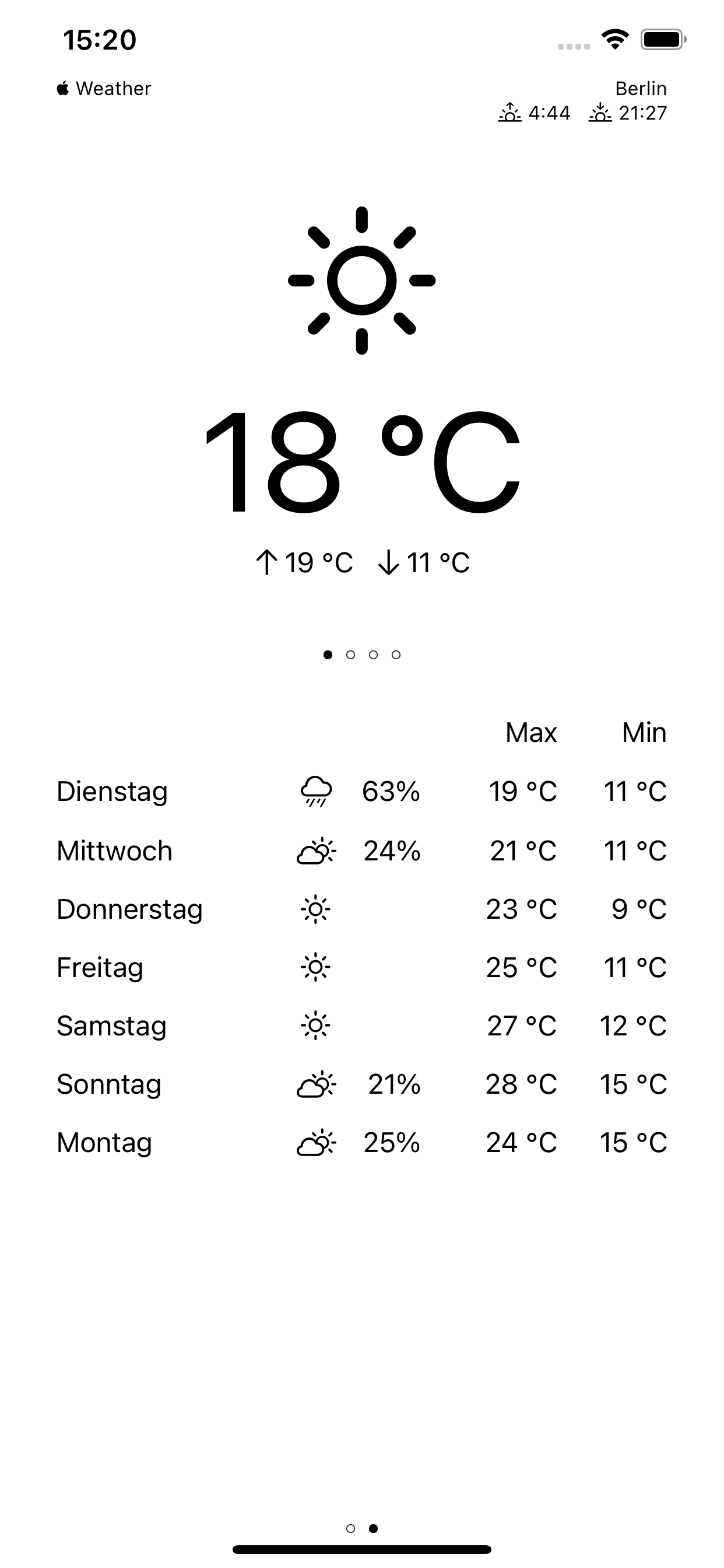 ° – the weather app Screenshot 2 - Light Mode