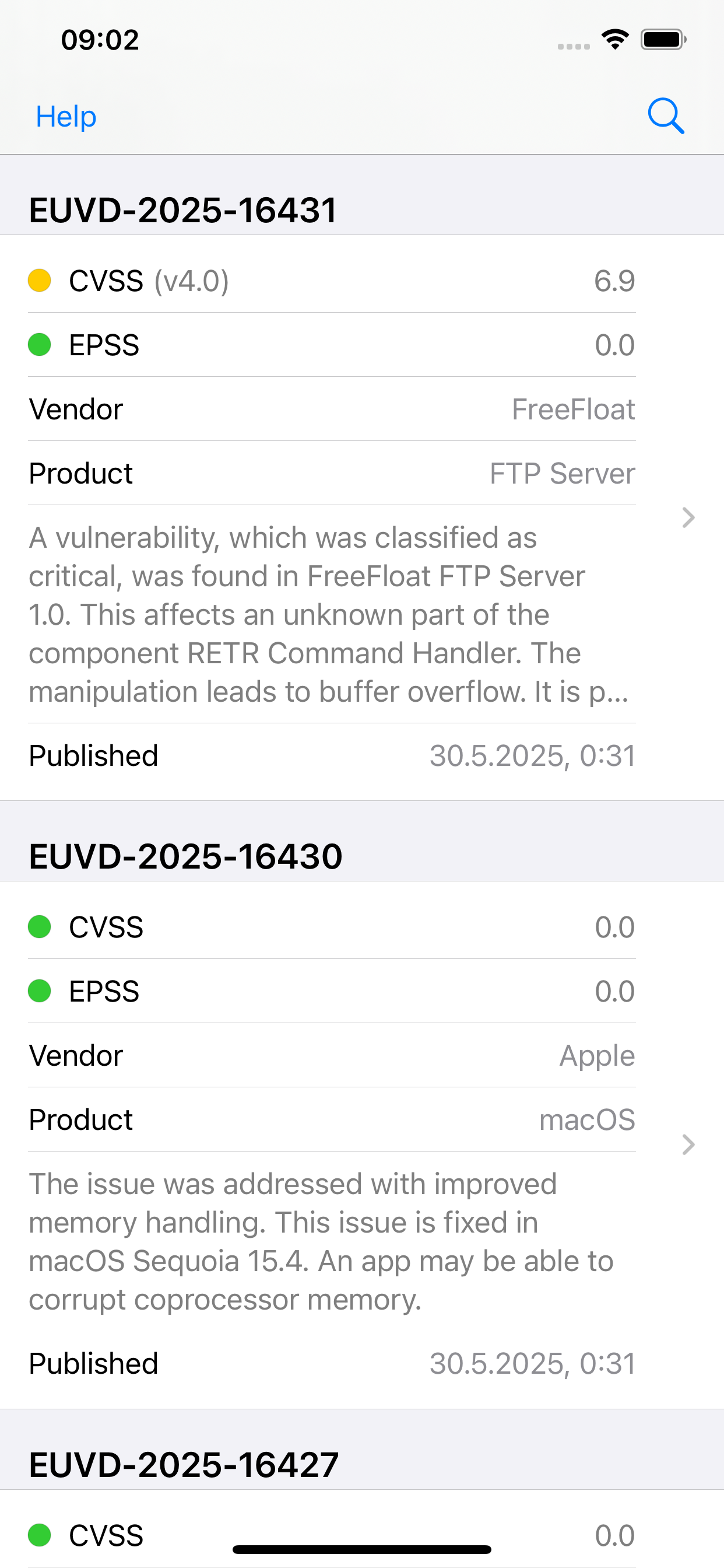 EUVD Screenshot 1