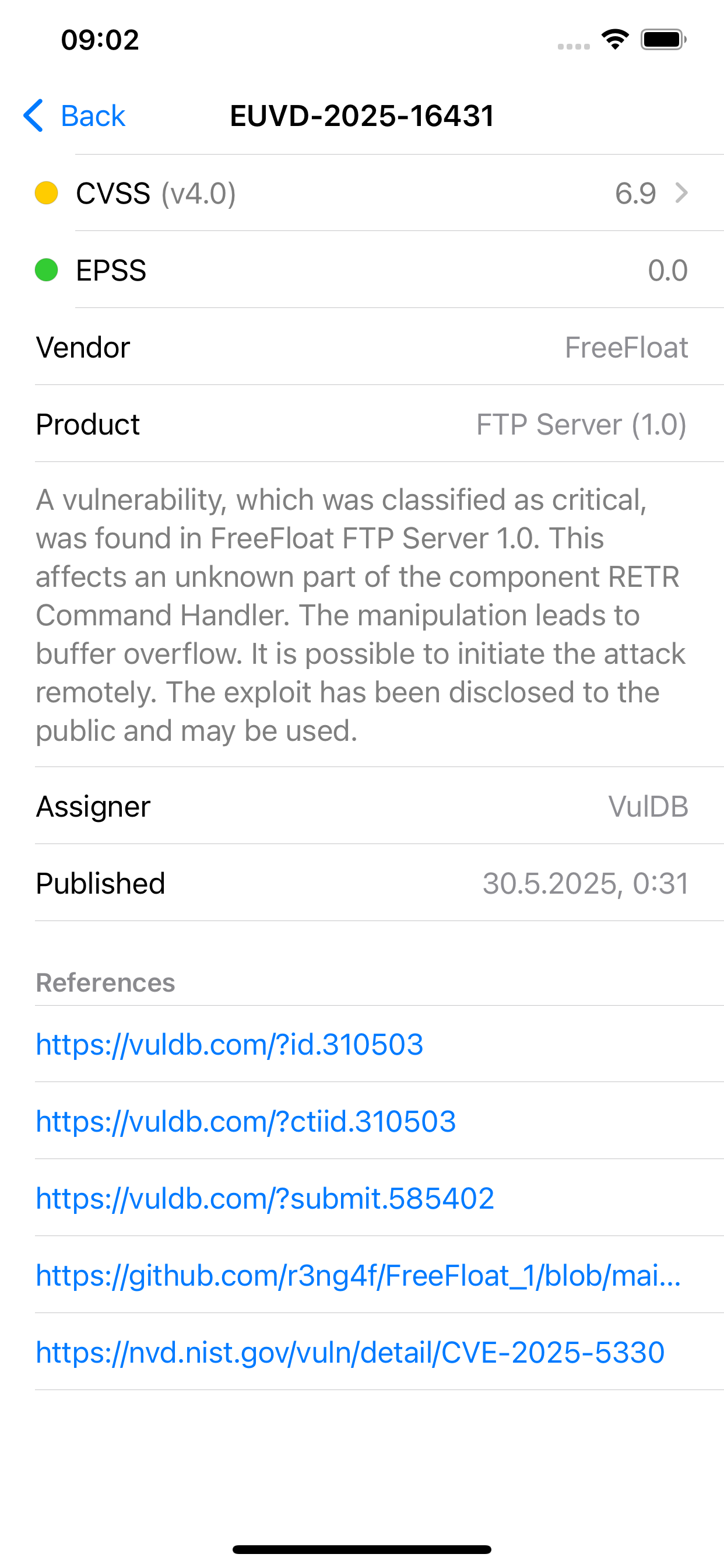 EUVD Screenshot 2