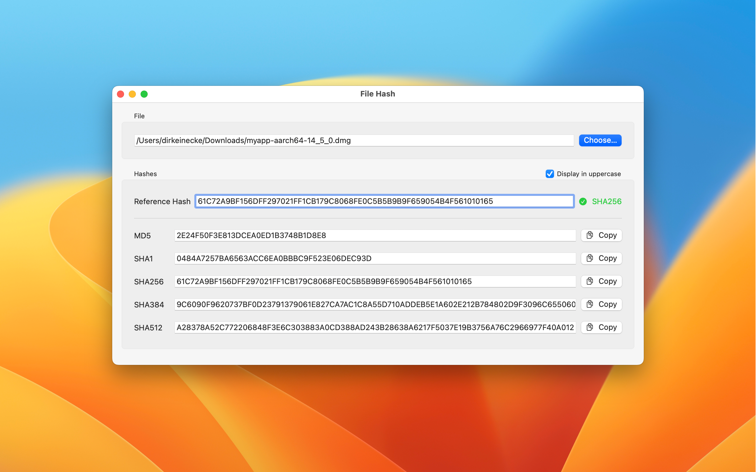 File Hash Screenshot - Light Mode