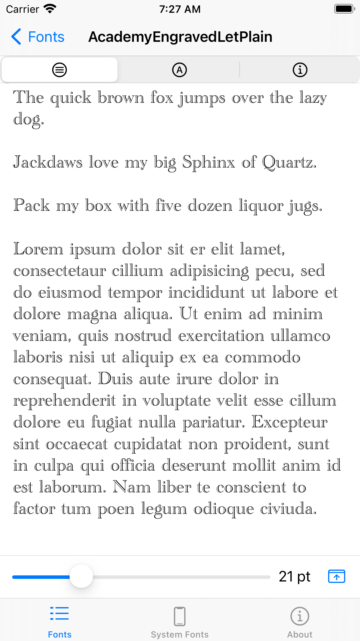 Fonts Browser Screenshot 2