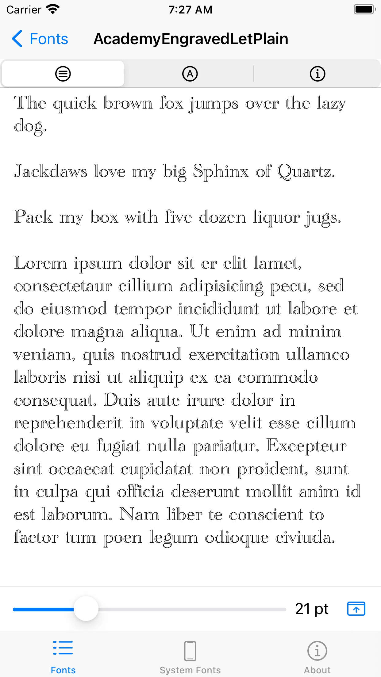 Fonts Browser Screenshot 2