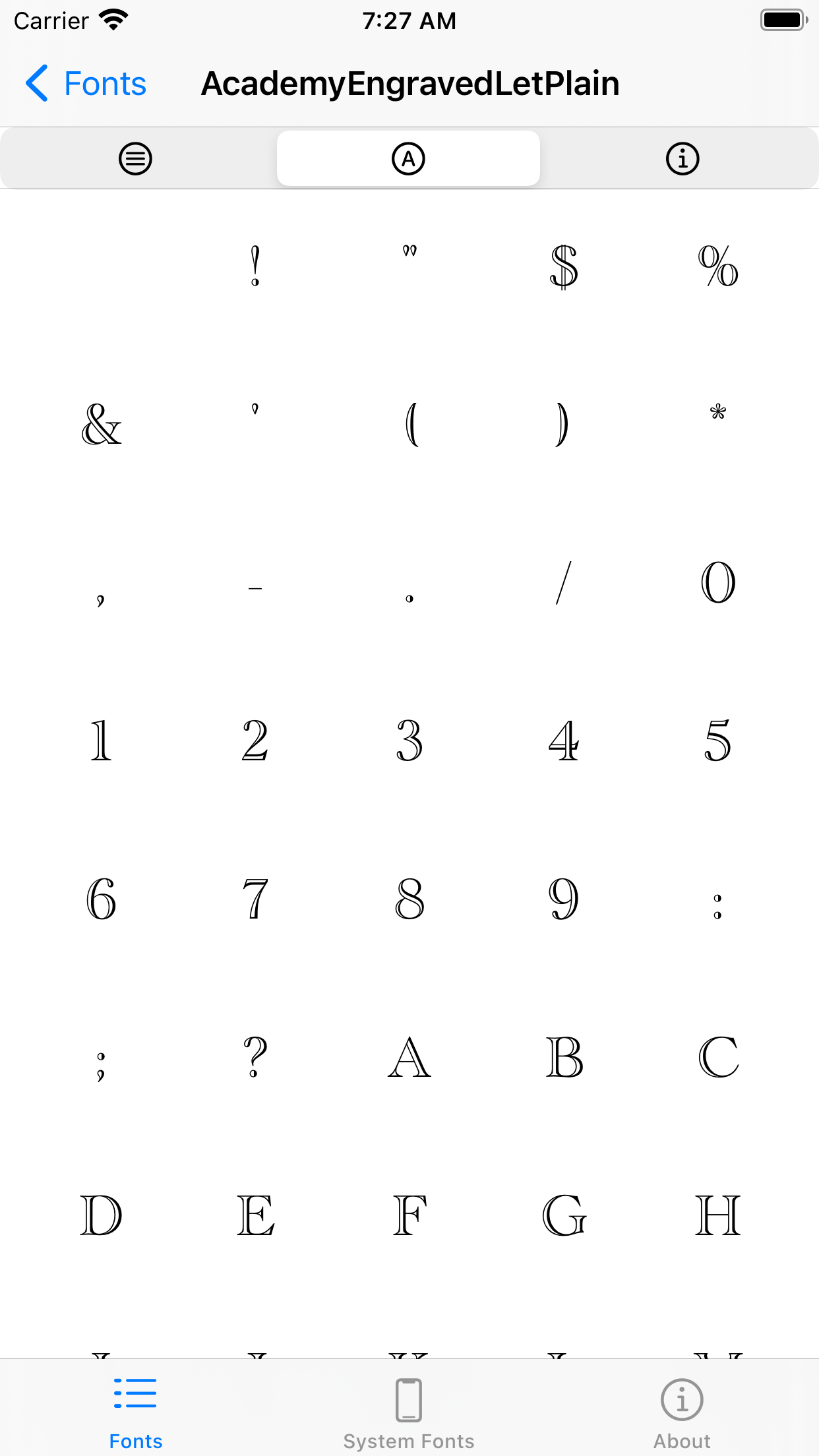 Fonts Browser Screenshot 4