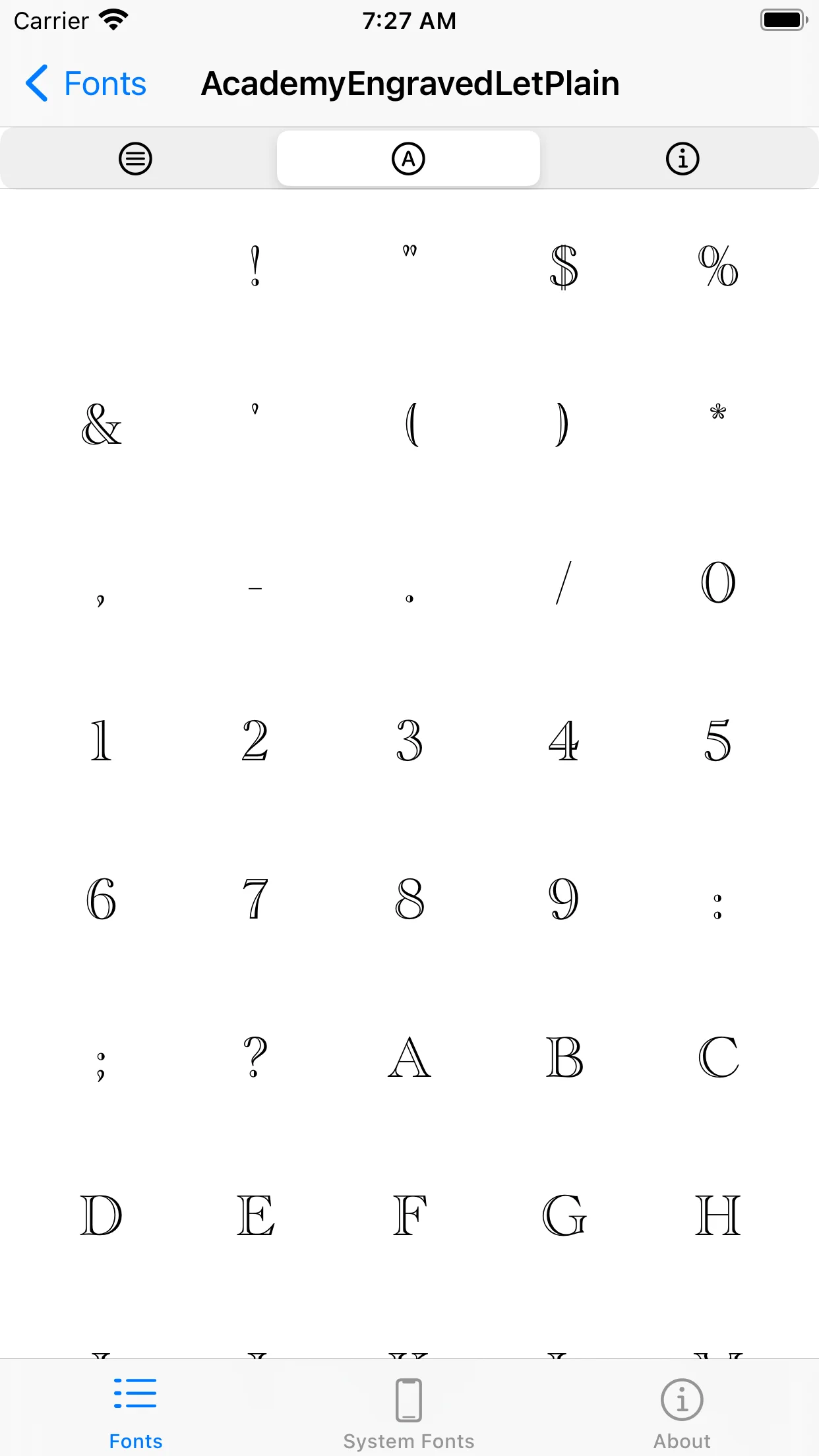 Fonts Browser Screenshot 4