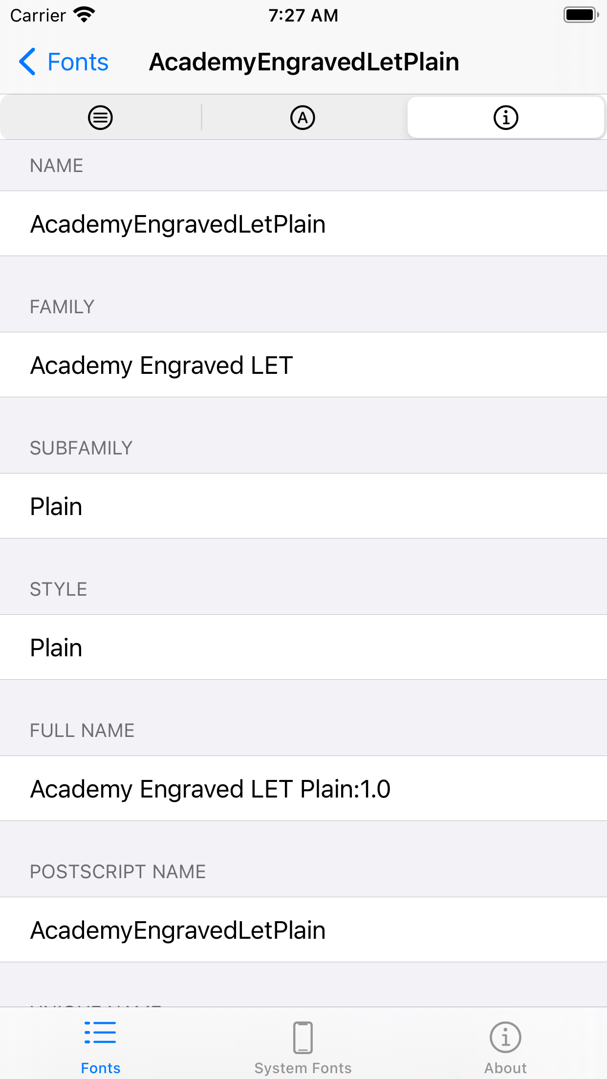 Fonts Browser Screenshot 5