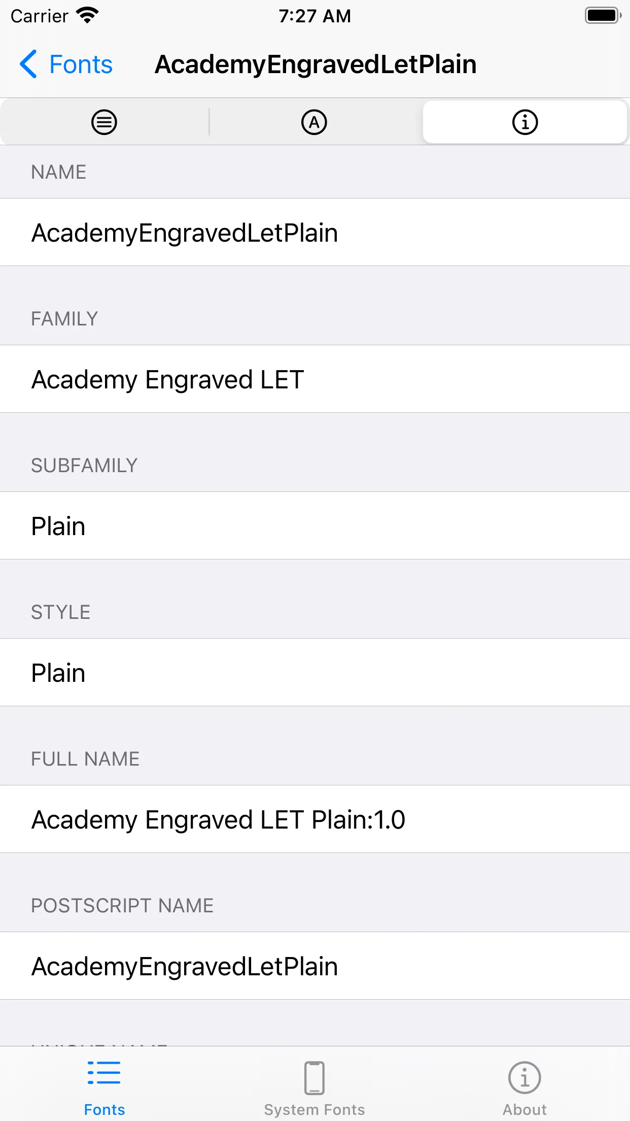 Fonts Browser Screenshot 5