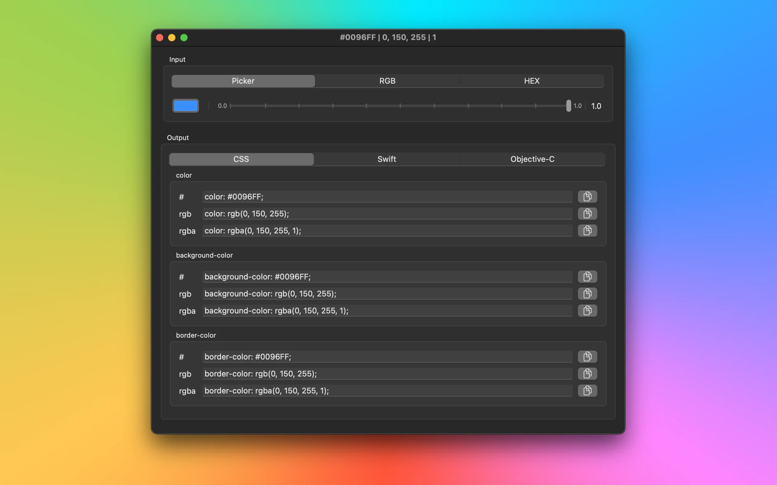 iColor Screenshot - Dark Mode