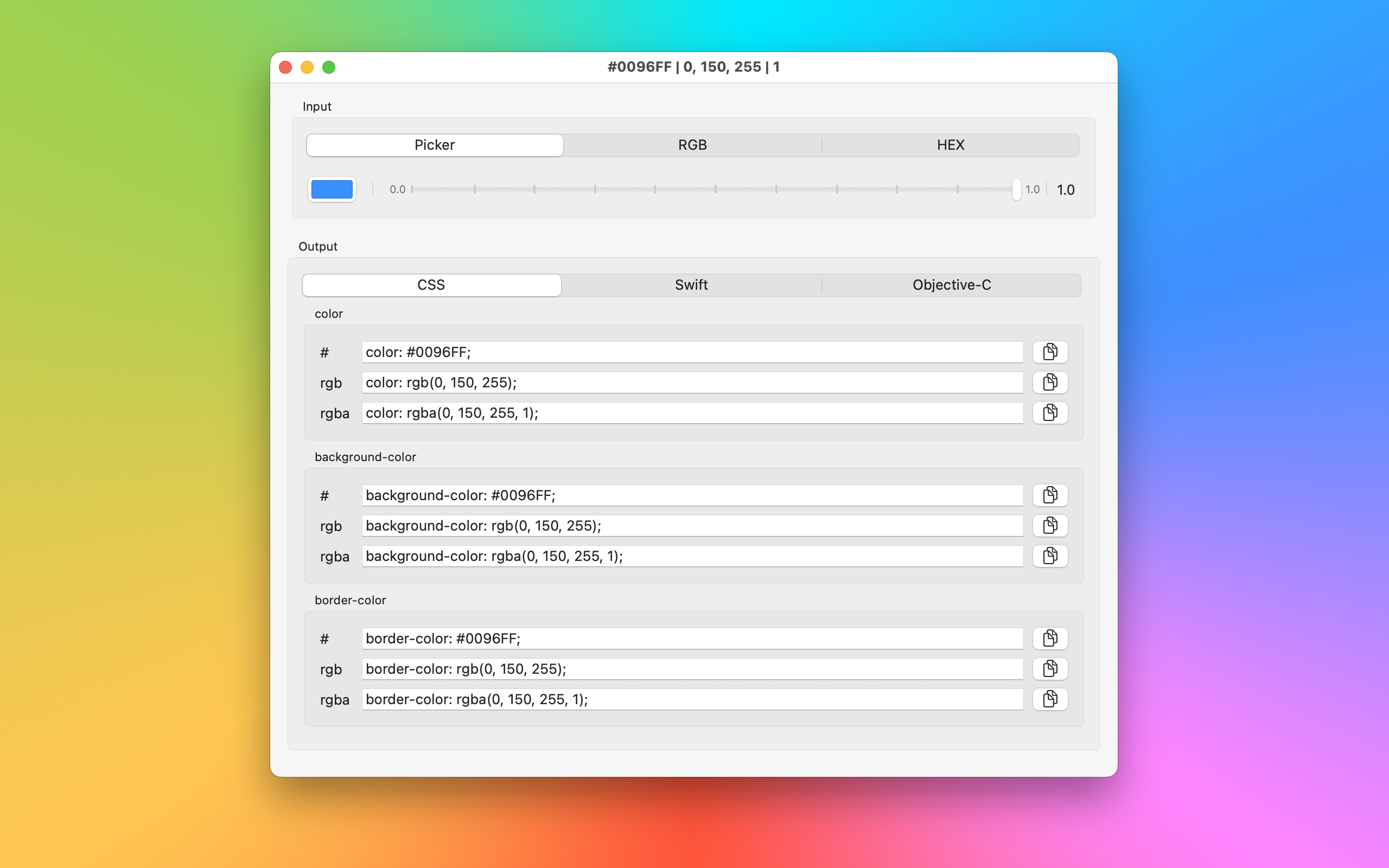 iColor Screenshot - Light Mode