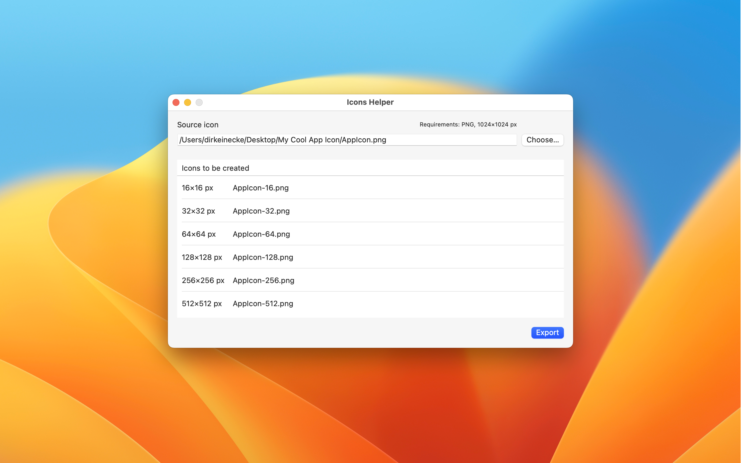 Icons Helper Screenshot - Light Mode